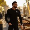 2021 Autumn New Men Long Sleeve O-Neck Sports T Shirt  Mens Gyms Fitness bodybuildin Fashion Cotton Tee Tops Men Brand Clothing