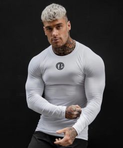 2021 Autumn Winter Fitness Compression Shirt Men T Shirt Running Sports Shirt Bodybuilding Long Sleeve Workout T Shirt Tops Tees