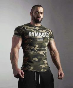 2021 Camo Sport T Shirt Men GYM Shirt Fitness Sports Tshirt Quick Dry Fit Running T-Shirt Men Bodybuilding Fitness Tees Tops
