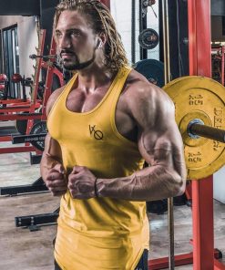 2021 Gyms Tank Tops Men Elastic Cotton Vest O-Neck Gyms Tank Top Men Sleeveless Shirts Muscle Men Fitness Tops