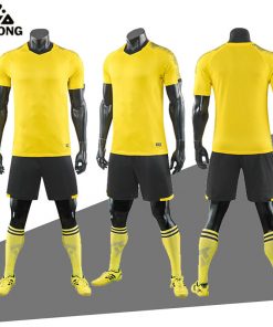 2021 LIDONG Football Kits adult Boys Soccer Sets Jersey Uniforms Futbol Training Suits YELLOW Polyester Sports wear short sleeve