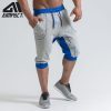 2021 New Patchwork Casual Shorts for Men Bodybuilding Athletic Workout Training Trunks Male Active Gymi Running Track Shorts