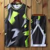 2021 New Personality Men Basketball Set Uniforms kits Sports clothes Kids basketball jerseys college tracksuits DIY Customized