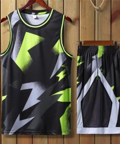 2021 New Personality Men Basketball Set Uniforms kits Sports clothes Kids basketball jerseys college tracksuits DIY Customized
