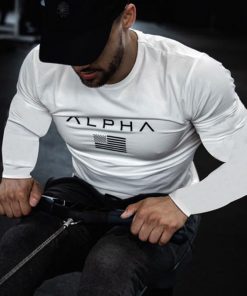 2021 New Summer Shirt Cotton Gym Fitness Men T-shirt Running Brand Sports T shirt Male Print Long sleeve Running T shirt Tops