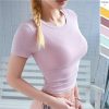 2021 Summer sexy Compression short yoga crop sport shirt for women top fitness gym run tank tshirt sportshirt slim sportswear