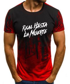 2021 new gym t shirt men running shirt men sports tshirt top fashion REAL HASTA LA MUERTE men's jogging short sleeve T-shirt