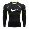 2021 new men's compression long-sleeved shirt men tight-fitting T-shirt sports tights fitness gym training shirt brand
