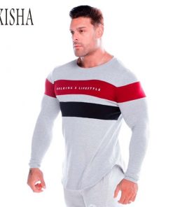 2021 Cotton Sport Shirt Men Long Sleeve Sports Top Fitness GYM Shirt Men Sportswear Running T Shirt Workout T-Shirt Rashgard