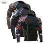 3D Print T-Shirt Men's Gym Running Shirt Compression Tights Breathable Long Sleeve Sports Rashguard Jersey Free Shipping