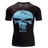 3D Skull printed Tshirts sports Tee Shirt fitness gym Compression Men running Short Sleeve T Shirt High-elastic quick-drying top