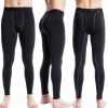 Add Wool Compression Brushed Leggings Athletic Skiing pants Underwear Leggings Men Fitness Gym Sweatpants Black Running pants
