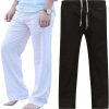 Athletics Men Cotton Loose Pants Drawstring Yoga Elastic Gym Jogging  Soft Dance Long Trousers Casual Man String Pants FS99