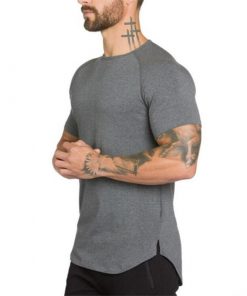 Brand Cotton Gym Shirt Sports T Shirt Men Short Sleeve Rashgard Running Tshirt Workout Training Tees Fitness Top Sport T-shirt