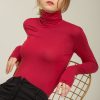CHOHILL Fall Slim Fit Autumn Casual Modal Basis Long Sleeve Tshirt Women Turtleneck Elegant Solid Color Tops for Women Plus size