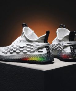 Colorful Soles Sports Sneakers Men Running Shoes Man Sport Shoes Tennis Men's Gym Shoes Fitness Summer White Walking Gym A-372