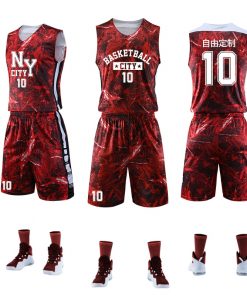 Colourful Men Women Basketball Jerseys Sets Uniforms Sports Kit Clothing Shirts Shorts Suits Side Pockets Team Customized Print