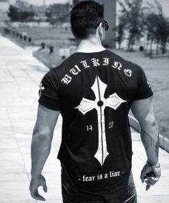 Cross Sports T Shirt Men High Quality Workout GYM T-Shirt Men Running Shirt Short Sleeve Fitness Top Sport Tshirt Rashgard