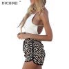 DICHSKI Fitness Shorts Running Activewear For Women Yoga Workout Athletic Shorts Sports Wear For Women Gym Leopard Printed Short