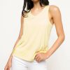 DeFacto Summer Light Yellow Women Sleeveless Athlete Top Tees Women Casual Loose T-Shirts Female Top Cloth-H8685AZ17HS
