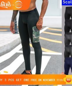 Design New Men's Compression Pants Workout Training Running Tights Athletic Base Layer Cool Dry Pants With Pocket Leggings Man