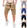 Fashion Men's Casual Pure Color Pocket Overalls Wind Overalls Shorts Shorts Men Cool Summer Hot Sale Short Pants Cotton Casual