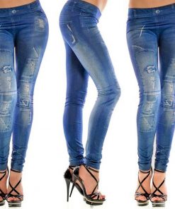 Fashion Women Casual Running Pants High Waist Stretch Hole Printing Leggings Females Casual Slim Trousers Women#T2