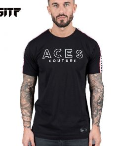 GITF Clothing gym O neck Short sleeve Men's T Shirt Men Fashion European Running Tshirts Casual For Male sports T-shirt tops