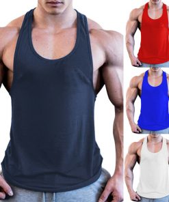Gym Men Muscle Sleeveless Shirt Tank Top Bodybuilding Sport Fitness Workout Vest