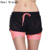 Heal Orange Women Sport Fitness Yoga Shorts 2 In 1 Women Athletic Shorts Cool Ladies Sport Running Short Fitness Clothes Jogging