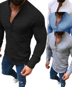High Quality casual fashion shirt long sleeve loose shirt men solid color bottoming crew neck  Sports style men clothes 2021
