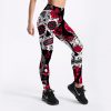 Hot Sell Skull Leggings Women's Skull&flower Black Leggings Digital Print Trousers 7 color skull Woman Stretch Pants Plus Size