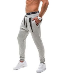 Hot Selling Men's Athletic Pants Casual Plus-sized with Pockets Zip Pants Men's Skinny Pants-