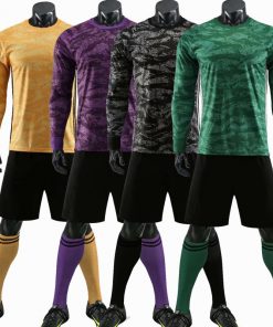 Kids Adult goalkeeper Soccer Jerseys Shorts Set Men Child Football Uniform Long sleeve Training Suit Sports Kit Jersey