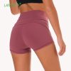 LANTECH Women Yoga Shorts Soft Nylon Fitness Jogger Shorts High Waist Solid Sport Workout Shorts Slim Tummy Control Gym Athletic
