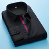 Long Sleeve Shirt Men's Casual Fashion High Quality Men's Epaulettes White Shirt Two Colors