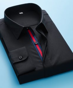 Long Sleeve Shirt Men's Casual Fashion High Quality Men's Epaulettes White Shirt Two Colors