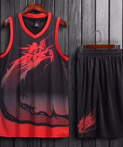 Men Basketball Jersey Sets Uniforms Sports Kit Clothes Team Basketball Jerseys Shirts Suit Breathable Quick Dry Print Customized