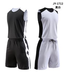 Men Basketball Jerseys Set Double-sided Breathable Quick-dry College Blank Basketball Uniforms Reversible Sports Training Suits