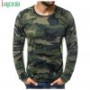 Men Casual Basic T-Shirt Long Sleeve Patchwork Camouflage Print Fashion Slim Tees Comfort Plus Size Men Sports T-Shirt Tops