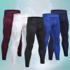 Men Compression Pants Fast Dry Sports Zipper Pocket Tights Pants Running Leggings Yoga Rashguard Athletic Fitness Gym Pants