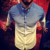 Men Gradient Print shirt Long Sleeve Lapel Sports Shirt Outdoor autumn summer male Casual Slim Tops