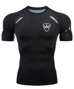 Men Gym Sports Wear 2021 Tight T shirt Mens Short Sleeve Running Shirts Quick Dry Compression tshirt Fitness Tights Sport Shirt