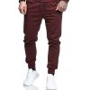 Men Joggers Pants Athletic Sweatpants Gym Workout Slim Fit Tapered Fit KS-shipping