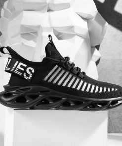 Men Shoes Fly Knit Mesh Breathable Light Weight Running Shoes 2021 Fashion Sports Shoes Adult Sneakers Hollow Sole Plus Size 46