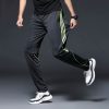 Men Sports Running Pants zipper Pockets Athletic Football Soccer Training sport Pants Elasticity Legging jogging Gym Trousers