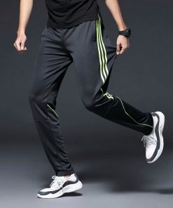 Men Sports Running Pants zipper Pockets Athletic Football Soccer Training sport Pants Elasticity Legging jogging Gym Trousers