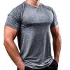 Men T Shirts Summer Sports Running Top Tees Mens Clothing Short Sleeve Casual O Neck Quick drying Fitness Tshirt Sportwear