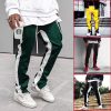 Men's Contrast Pants 2021 New Autumn Brand Men's Stripe Track Skinny Fit Stretch Casual Elastic Athletic Slim Hip Hop Joggers