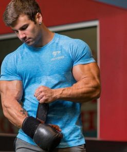 Mens Gym T Shirt Short Sleeve Sport Shirt Men Fitness Tshirt Quick Dry Running T Shirt Men Sports Tops Rashgard Male Sportswear